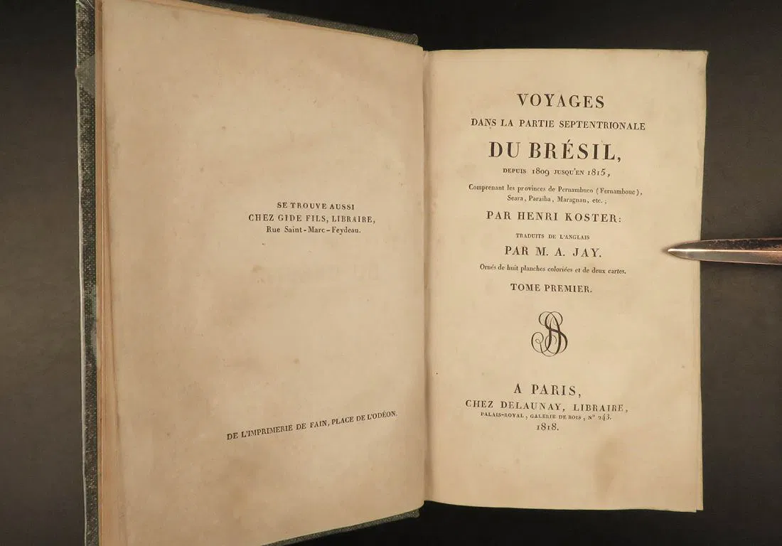 H. Koster Voyage au Bresil 1818. First French edition view 3