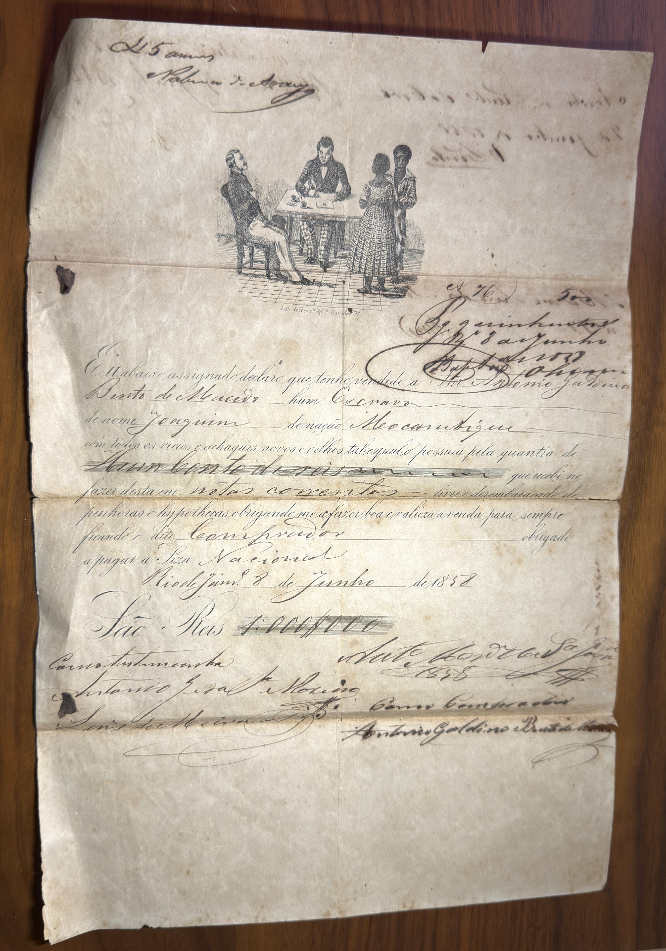 Bill of Sale for an Enslaved Person (Brazil, 1858)